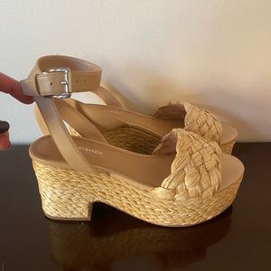 Marc Fisher Straw Platform Sandals